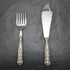 1936 British vintage sterling silver handle cutlery 6x2 & server set in wooden box
